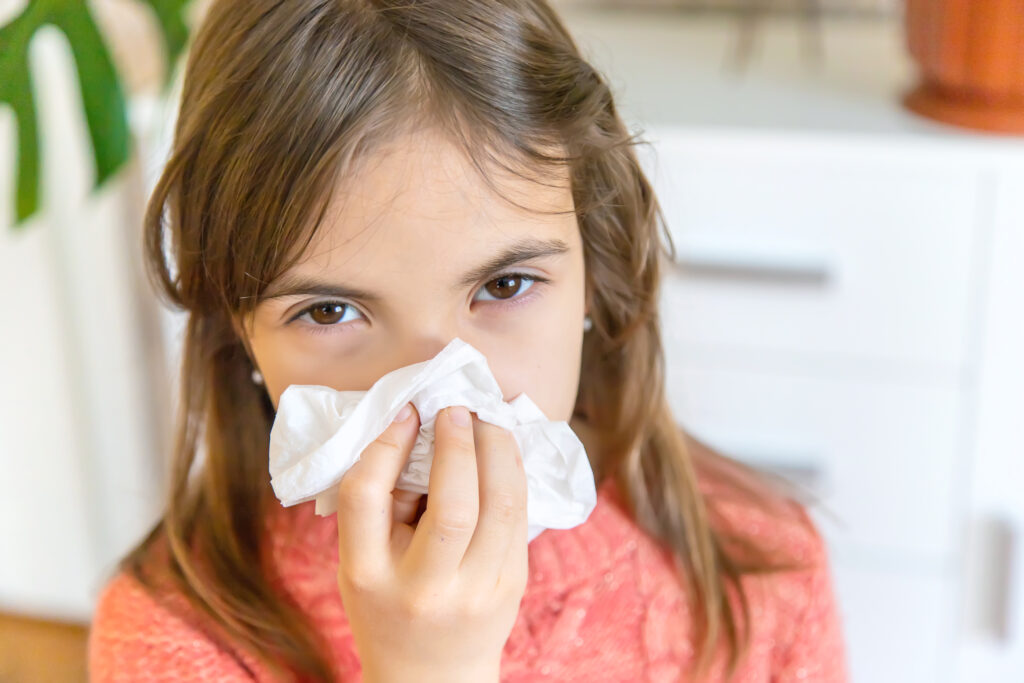 child with allergies that can be prevented by air duct cleaning